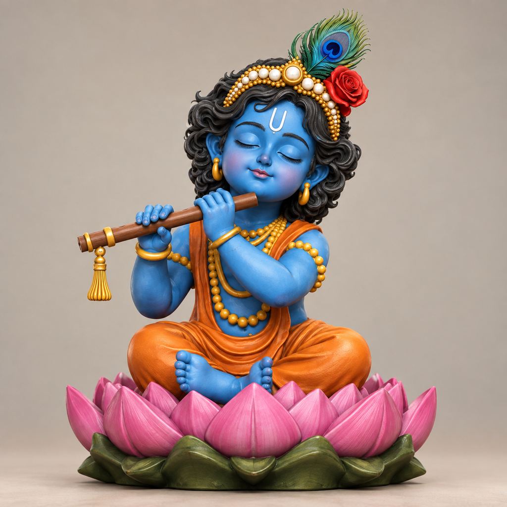 Kanha-Baby Krishna 3D Printable STL File – High-Detailed Sculpture
