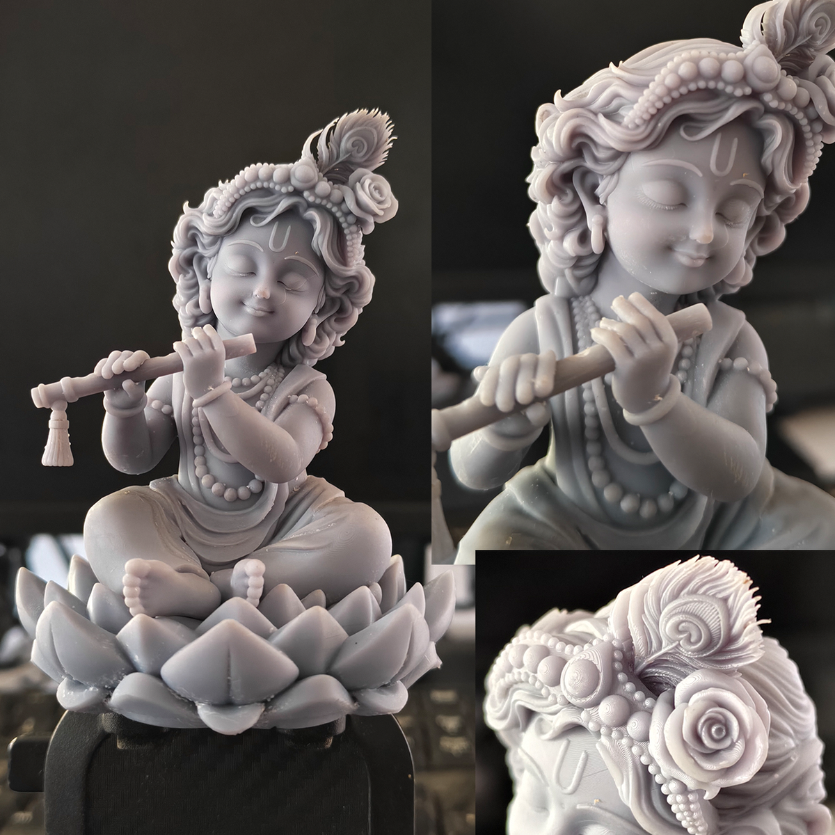 Kanha-Baby Krishna 3D Printable STL File – High-Detailed Sculpture
